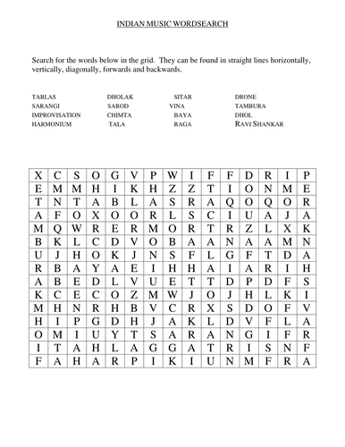 WORD SEARCH COVER WORK FOR MUSIC