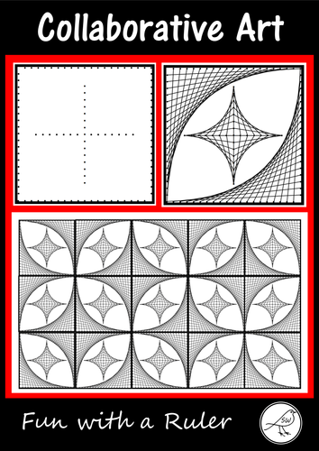 Fun with a Ruler - Collaborative Art Project using Parabolic Curves