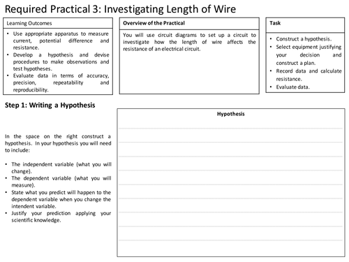AQA GCSE Physics Required Practical 3: Resistance of a Wire by ...