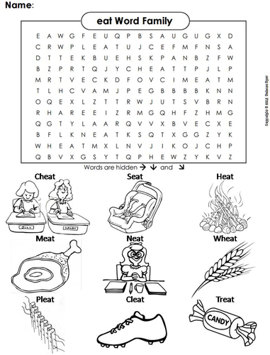 eat Word Family Word Search