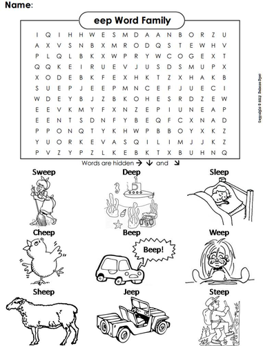 eep Word Family Word Search