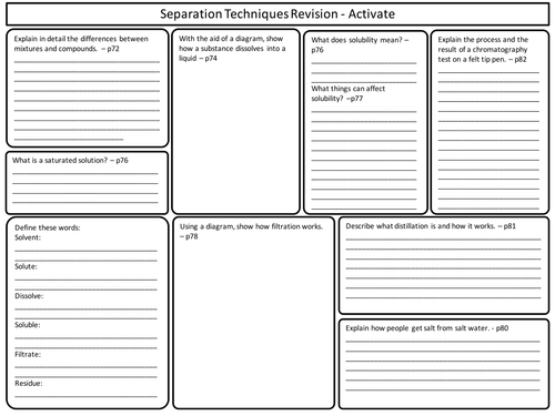 ks3 activate science separation techniques topic