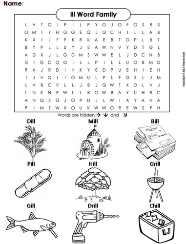 ill Word Family Word Search