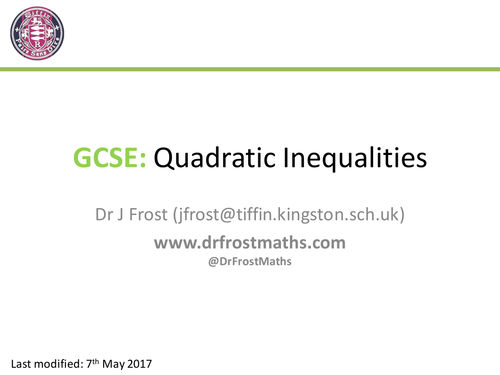 GCSE Quadratic Inequalities