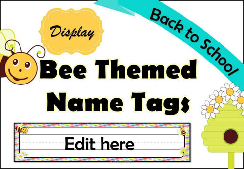 bee-themed-name-tags-teaching-resources