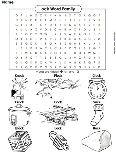 ock Word Family Word Search