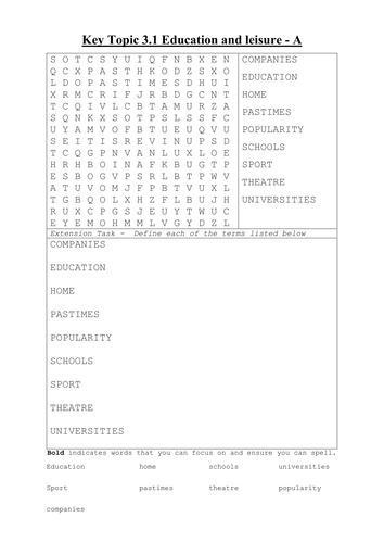 GCSE Word search on Early Elizabethan England Unit 3.1