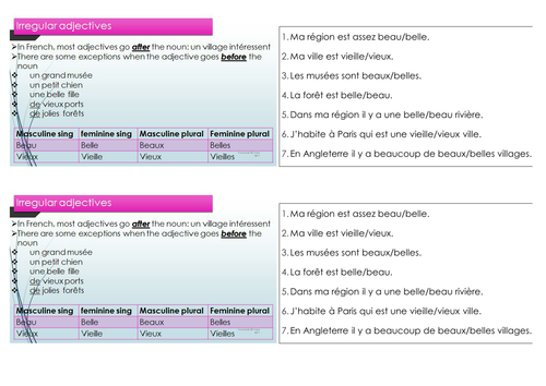 Ma region est top French new GCSE