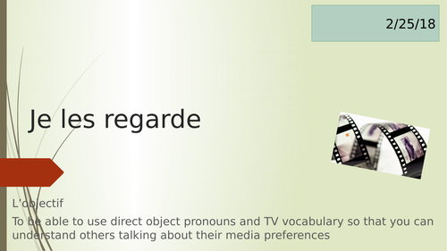 Films and direct object pronouns French GCSE Studio Higher