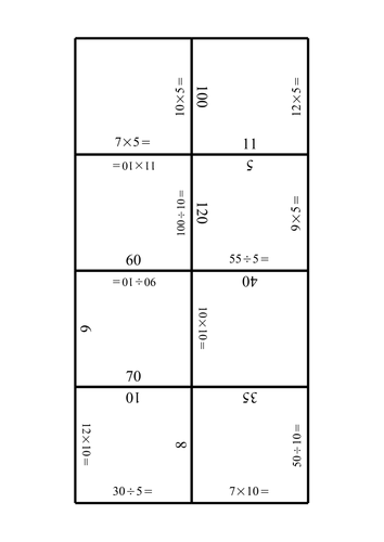 Free 5x and 10x table puzzles