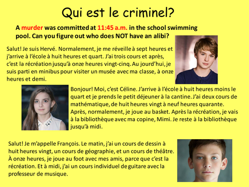 French Time Murder mystery