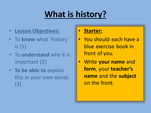 KS3 - Introduction to History lesson