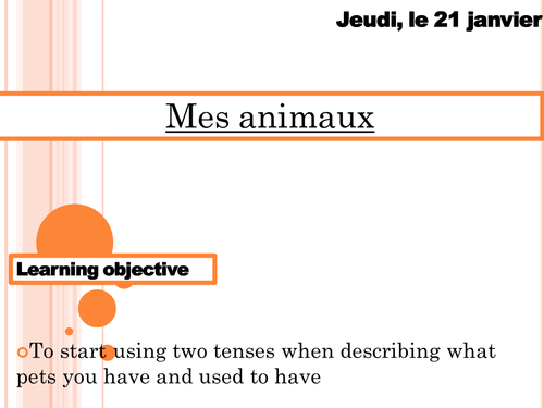 Two tenses and animals in French