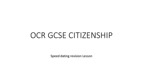 OCR GCSE Speed dating revision activity