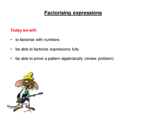 Factorising with one bracket