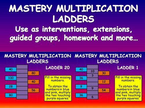 mastery maths multiplication ladders