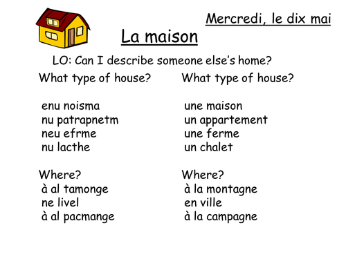 La maison - house description lesson powerpoint