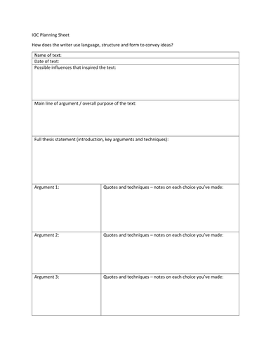 IB Diploma IOC Planning Sheet