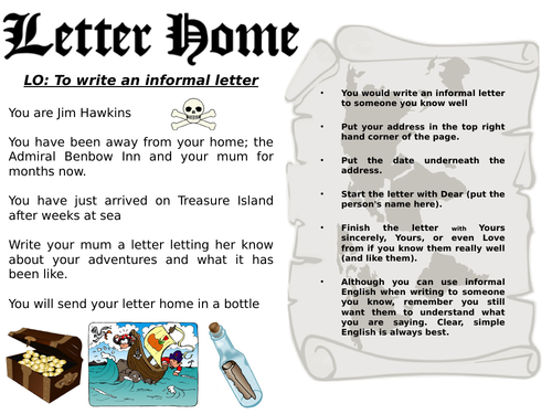 Treasure Island- Letter Writing