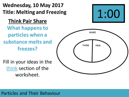 Particles and Their Behaviour: L3 Melting and Freezing Lesson