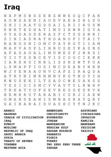 Iraq Word Search