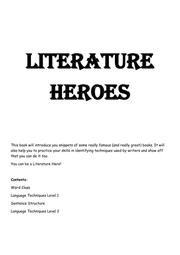Literary Techniques Booklet