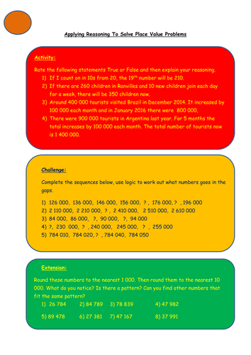 Applying Reasoning To Solve Place Value Problems KS2 Year 5