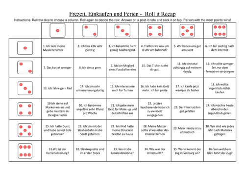 Roll it revision game