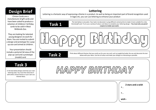 Pop Up Card - Lettering