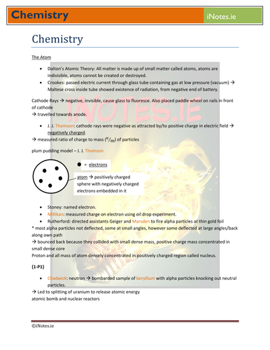 Leaving Certificate Chemistry Notes