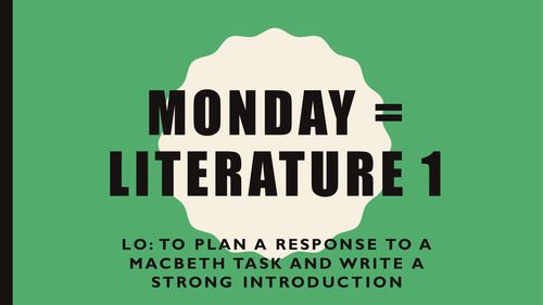 Literature - Macbeth introduction and conclusion