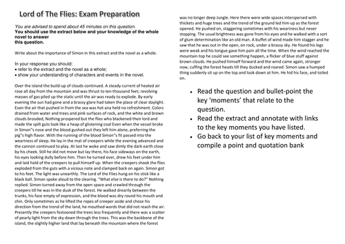 Lord of The Flies Revision Question - Component 2A - EDUQAS