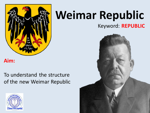 Edexcel 9-1 Germany Weimar Republic set up & constitution (Editable)