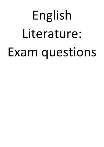 AQA English Literature exam prep booklet- example questions.