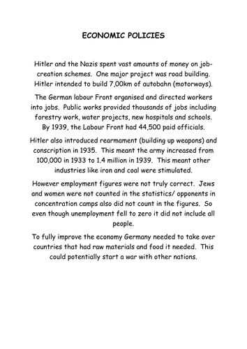 Did all Germans benefit from Nazi rule? - two lessons