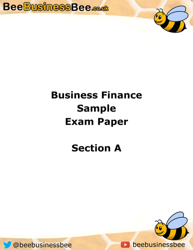 BTEC National Business Unit 3 Personal and Business Finance Mock Exam Paper (Section A)