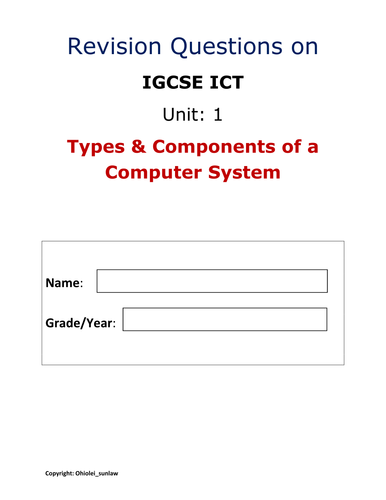 Revision Question _1_ Types & Components of a Computer System