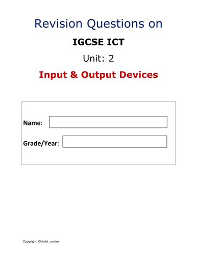 Revision Questions _2_ Input & Output Devices