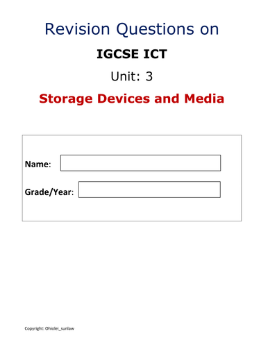 Revision Questions _3_ Storage Devices and Media