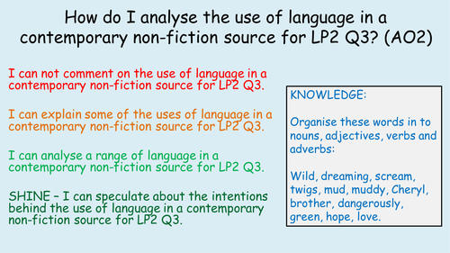 English AQA GCSE Non-Fiction Reading Comprehension Language Paper 2 Question 3 - Lesson 1