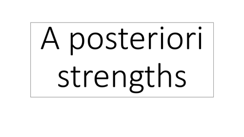 NEW OCR RELIGIOUS STUDIES 2016: A PRIORI VS A POSTERIORI ARGUMENTS