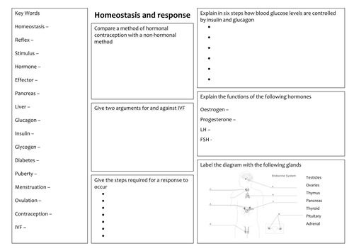 Homeostasis and response revision mat