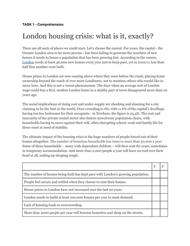 London's Housing Crisis