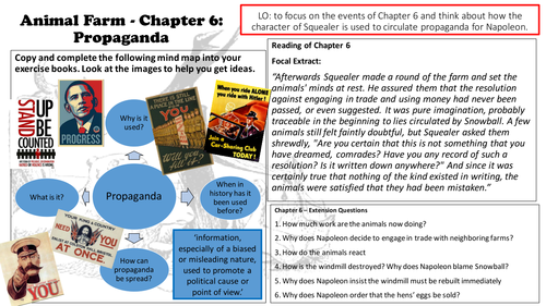 Animal Farm George Orwell Chapter 6 Lesson & Resources