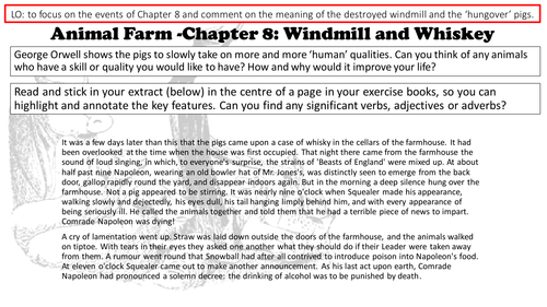 Animal Farm George Orwell Chapter 8 Lessons and Resources