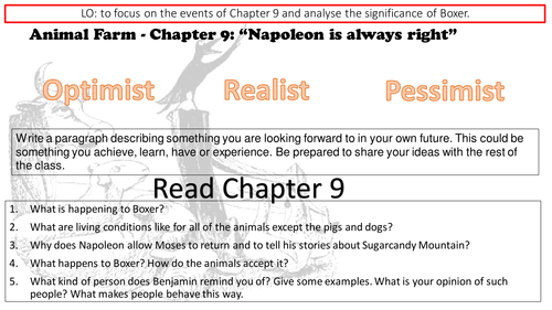 Animal Farm Chapter 9 George Orwell Lesson & Resources