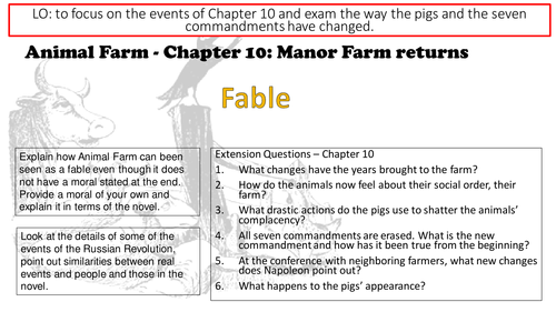 Animal Farm George Orwell Chapter 10 Lesson and Resources