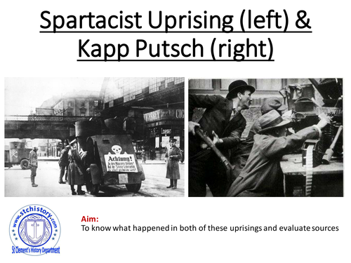 Edexcel 9-1 Germany Spartacist & Kapp Putsch (Editable)