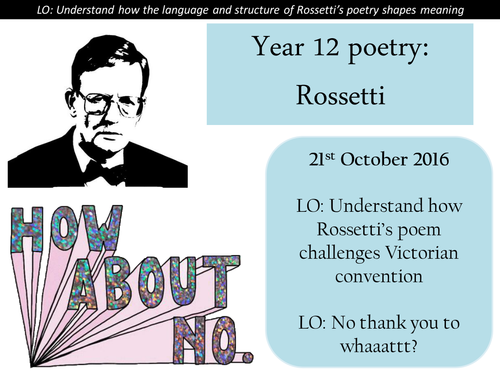 Christina Rossetti - No Thank You John revision - AS English Literature poetry revision