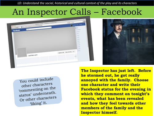 An Inspector Calls - Mrs Birling Facebook page